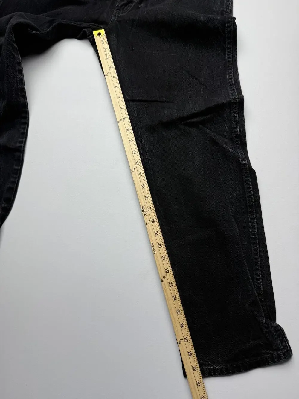 Rustler Jeans Mens 36x30 Gray Charcoal Denim Relaxed Straight Distressed 87619CB